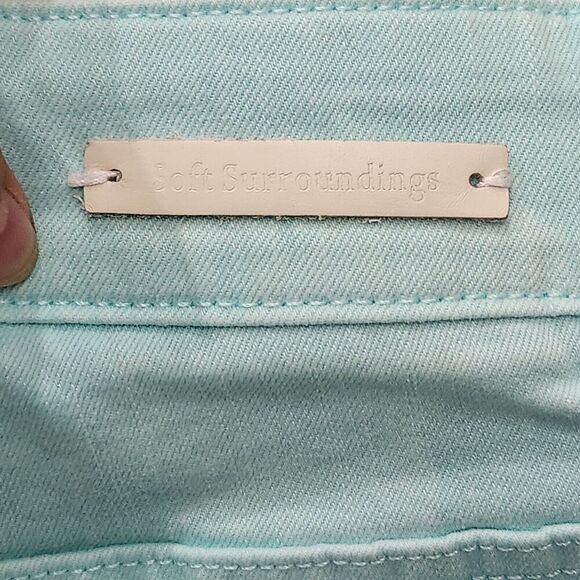 Soft Surroundings Stretch High Rise Bermuda Shorts Blue Denim Women's Sz M - Picture 9 of 10